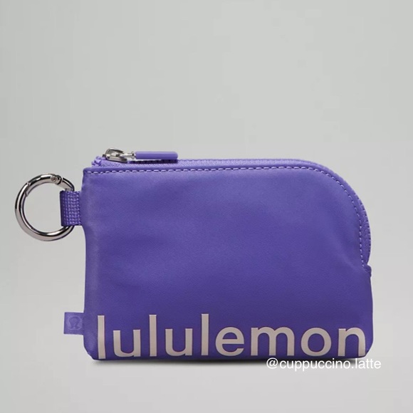💜NWT💜Lululemon Athletica Clippable Card Pouch Wallet- Dark Lavender/White Opal - Picture 1 of 9